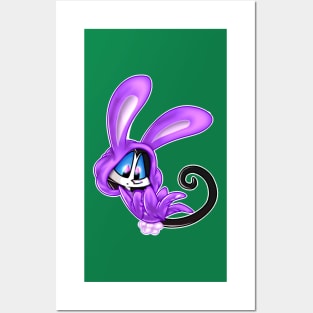 bunny cat Posters and Art